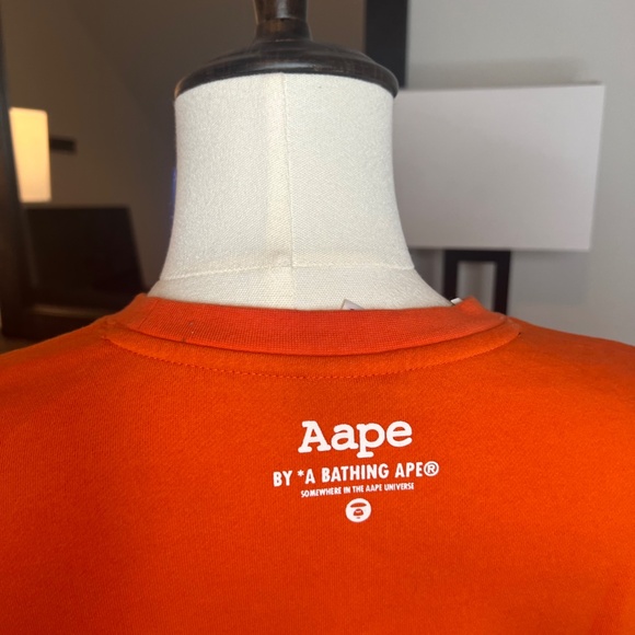 AAPE by A Bathing Ape crewneck sweatshirt in orange - Picture 3 of 4